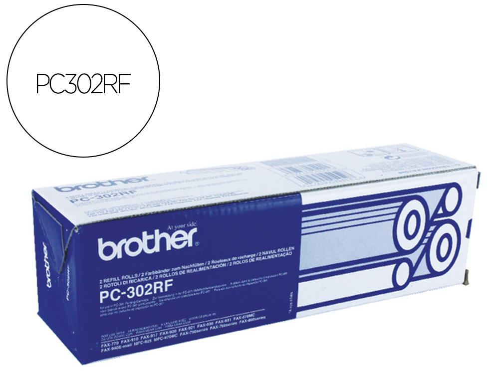 [162631] Repuesto fax brother pc302rf de transferencia termica duracion 235 paginas pack de 2 unidades