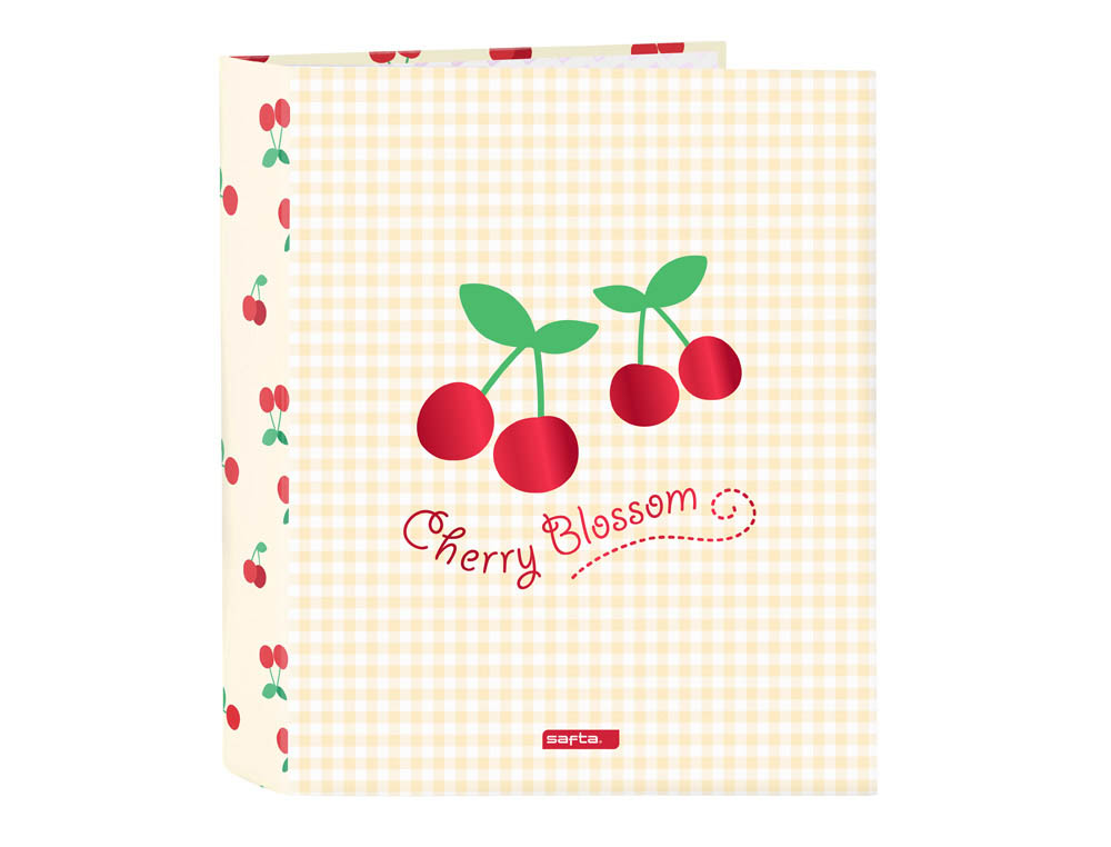 [230122] Carpeta carton folio 4 anillas safta lomo ancho safta cherry 270x60x330 mm