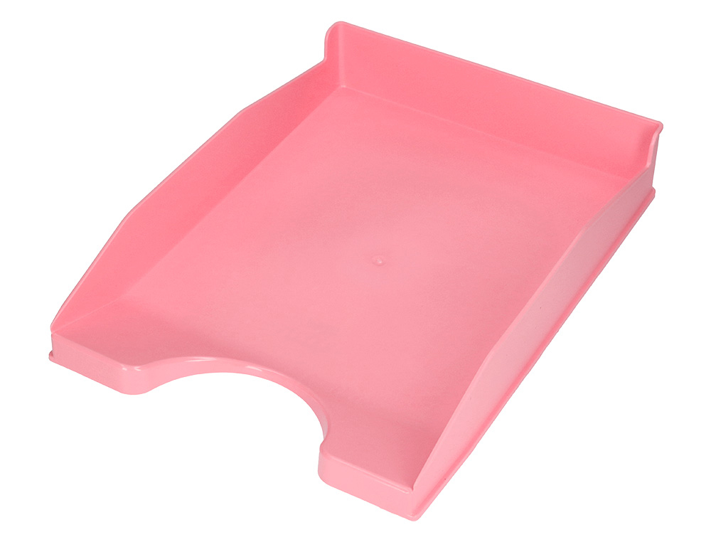 [169175] Bandeja sobremesa plastico q-connect rosa pastel opaco 240x70x340 mm