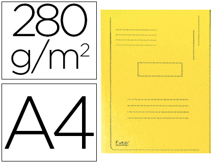 [72600] Subcarpeta cartulina reciclada exacompta a4 amarillo 280g/m2 con 2 solapas interior