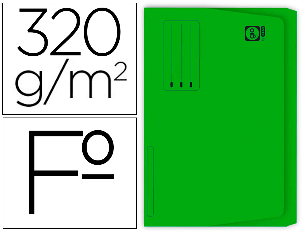 [34580] Subcarpeta cartulina gio folio pocket verde con bolsa y solapa 320g/m2