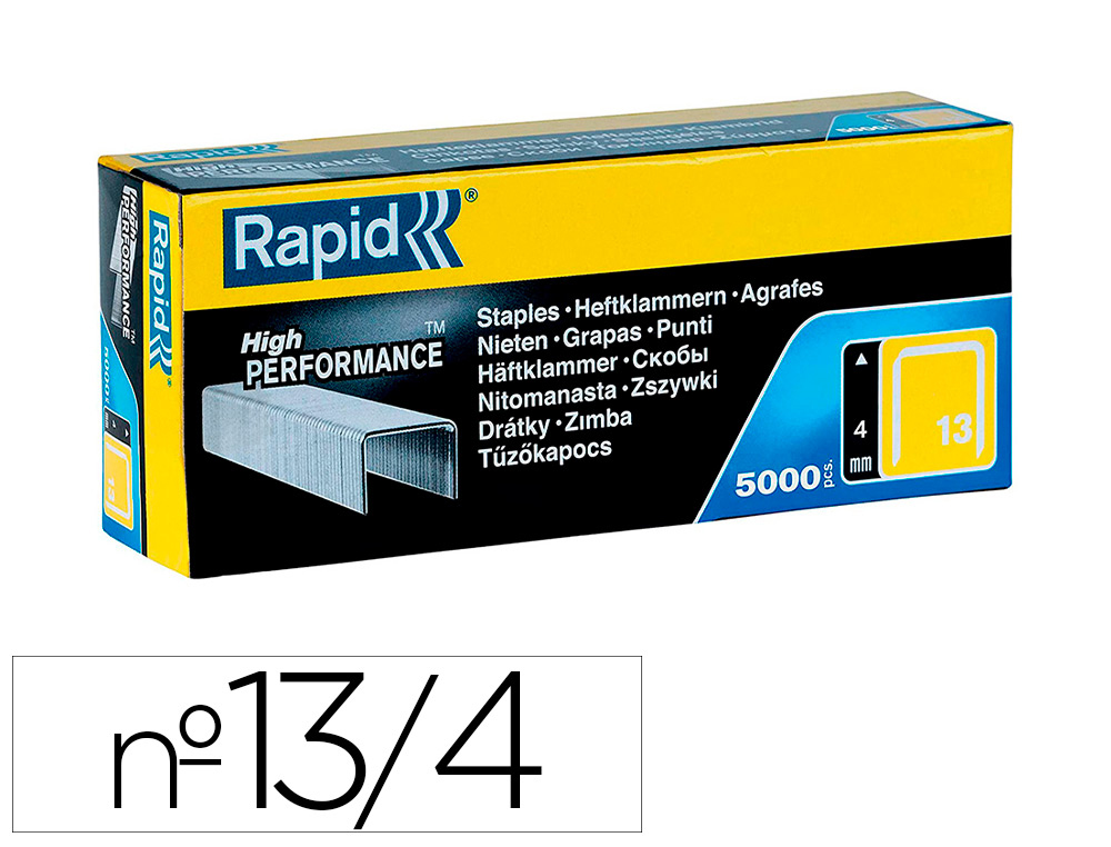 [166509] Grapas rapid 13/4 mm galvanizada caja de 5000 unidades