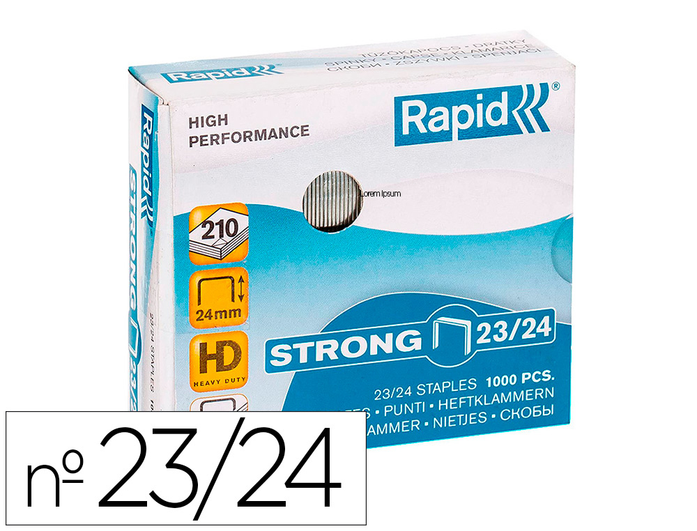 [166447] Grapas rapid strong nº 23/24 galvanizadas caja de 1000 unidades