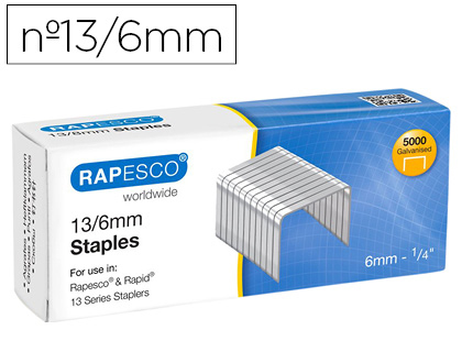 [155361] Grapas rapesco galvanizada 13/6 caja de 5000 unidades