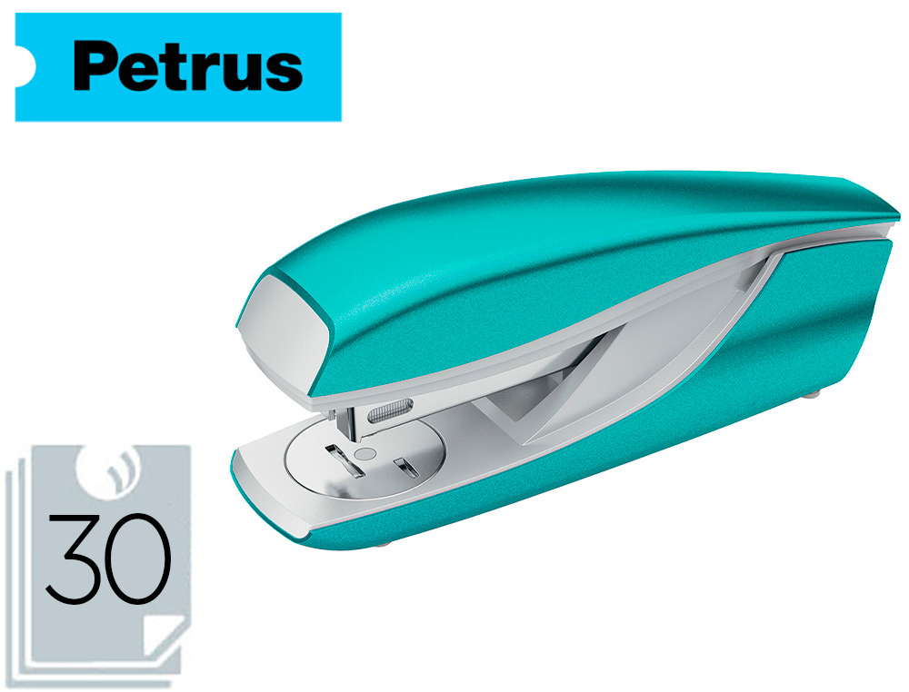 [63056] Grapadora petrus mod 635 petrus wow turquesa metalizada capacidad 30 hojas