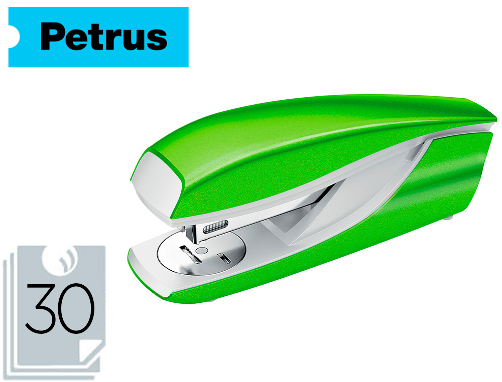 [52382] Grapadora petrus mod 635 wow verde metalizada capacidad 30 hojas