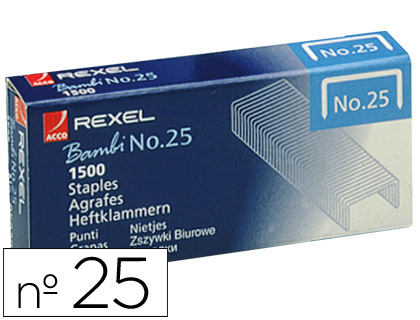 [46701] Grapas rexel nº25 21/4 caja de 1500 unidades