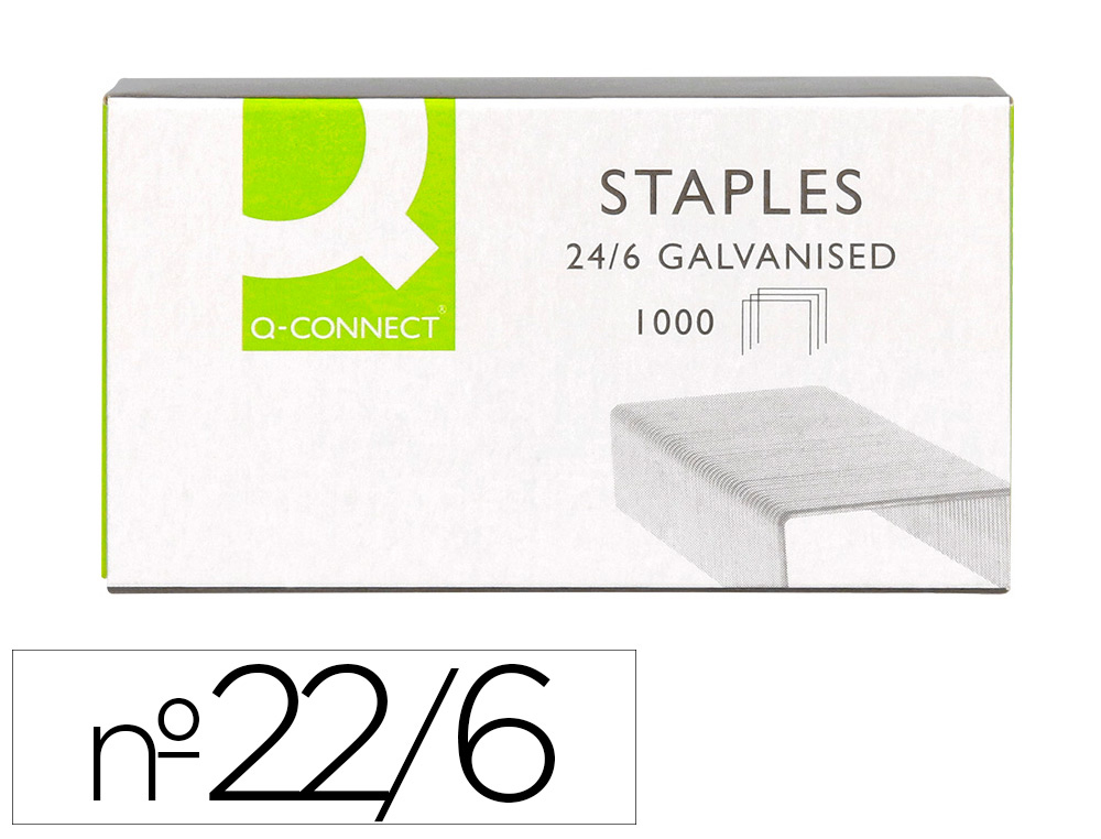 [32038] Grapas q-connect nº 22/6 24/6 galvanizadas caja de 1000 unidades