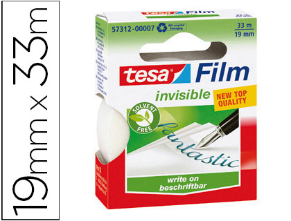 [49503] Cinta adhesiva tesa film invisible ecologica 33 mt x 19 mm