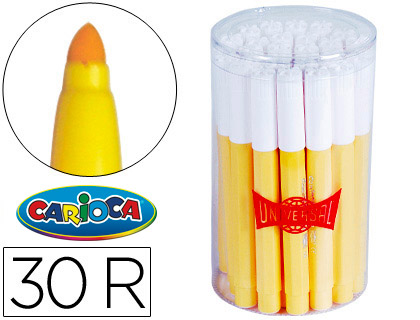 [98561] Rotulador carioca jumbo amarillo punta gruesa bote de 30 unidades