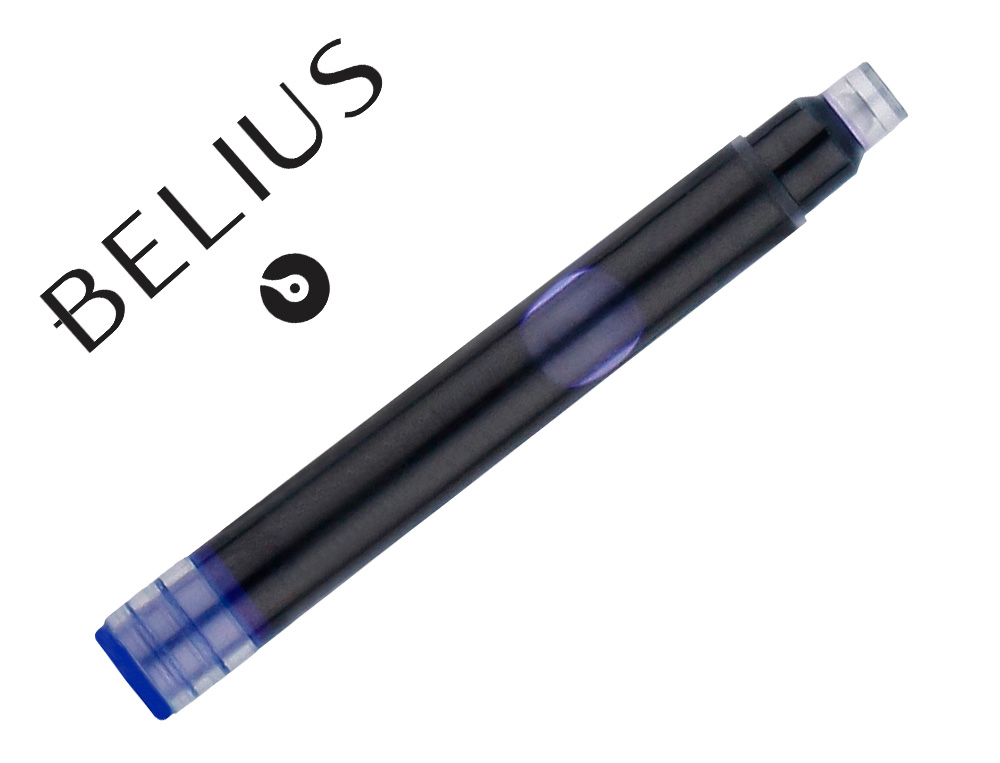 [168903] Tinta estilografica belius azul caja 6 cartuchos