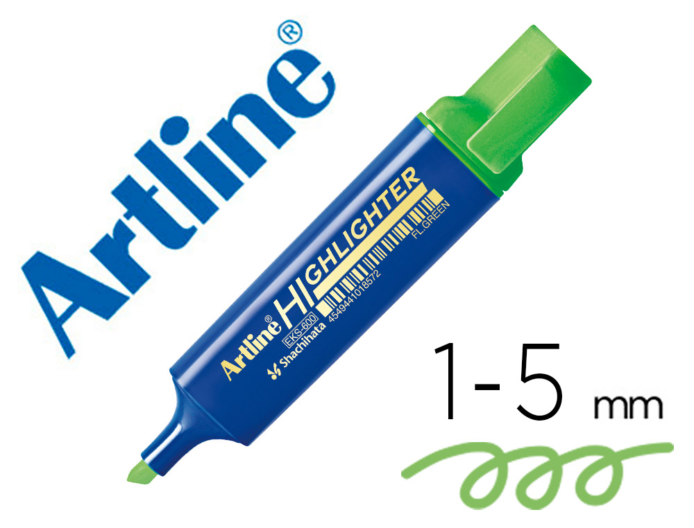 [166594] Rotulador artline fluorescente eks-600 verde punta biselada