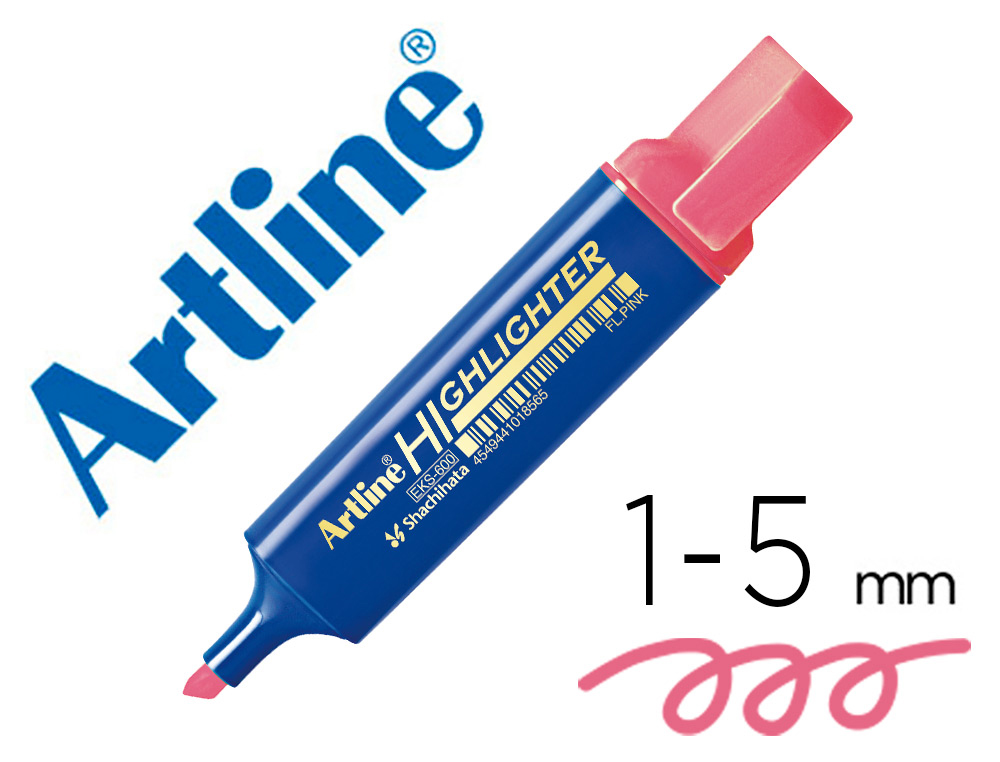 [166593] Rotulador artline fluorescente eks-600 rosa punta biselada