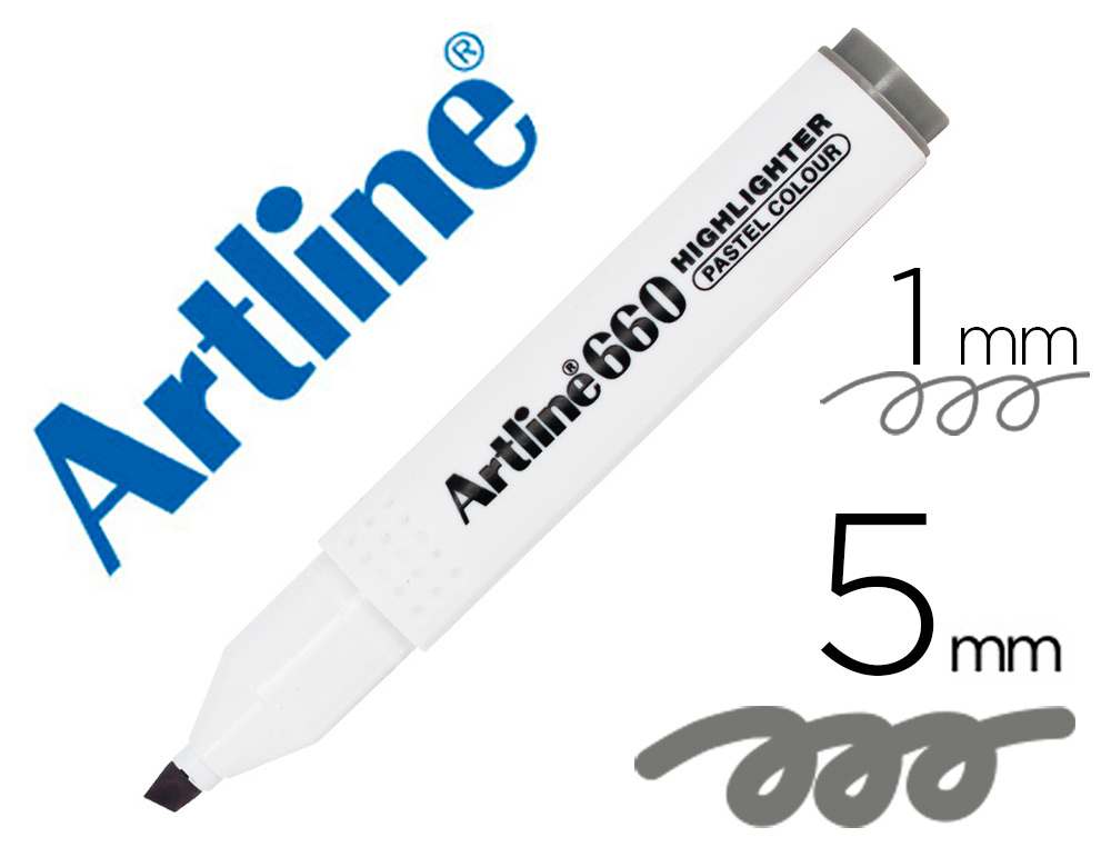 [165837] Rotulador artline fluorescente ek-660 gris pastel punta biselada