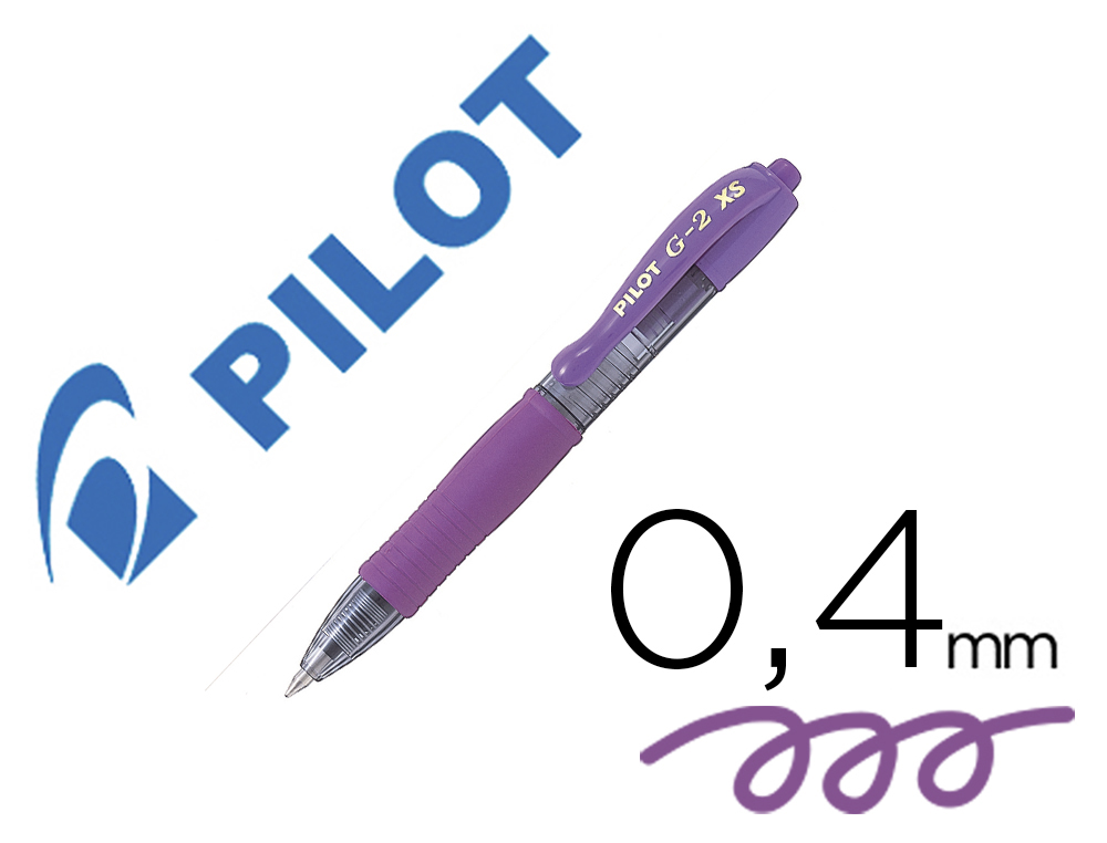 [164426] Boligrafo pilot g-2 pixie violeta tinta gel retractil sujecion de caucho