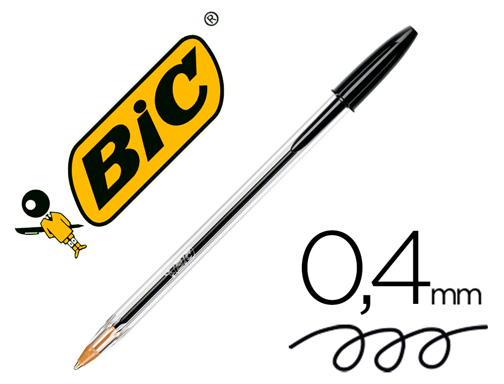 [163347] Boligrafo bic cristal original bolsa de 5 unidades negros