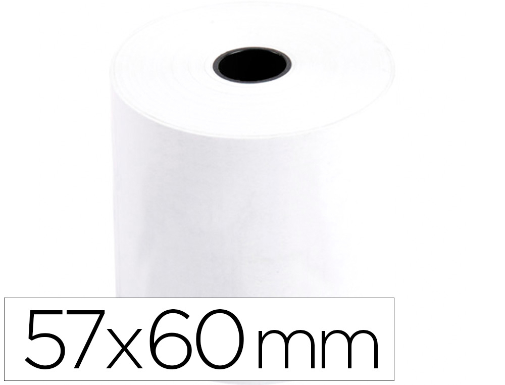 [168333] Rollo sumadora termico q-connect 57 mm ancho x 60 mm diametro sin bisfenol a papel de 70 g/m2