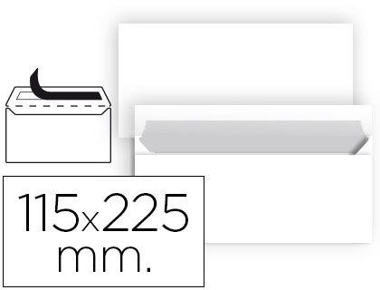 [58640] Sobre liderpapel n 5 blanco americano 115x225 mm tira de silicona paquete de 25 unidades