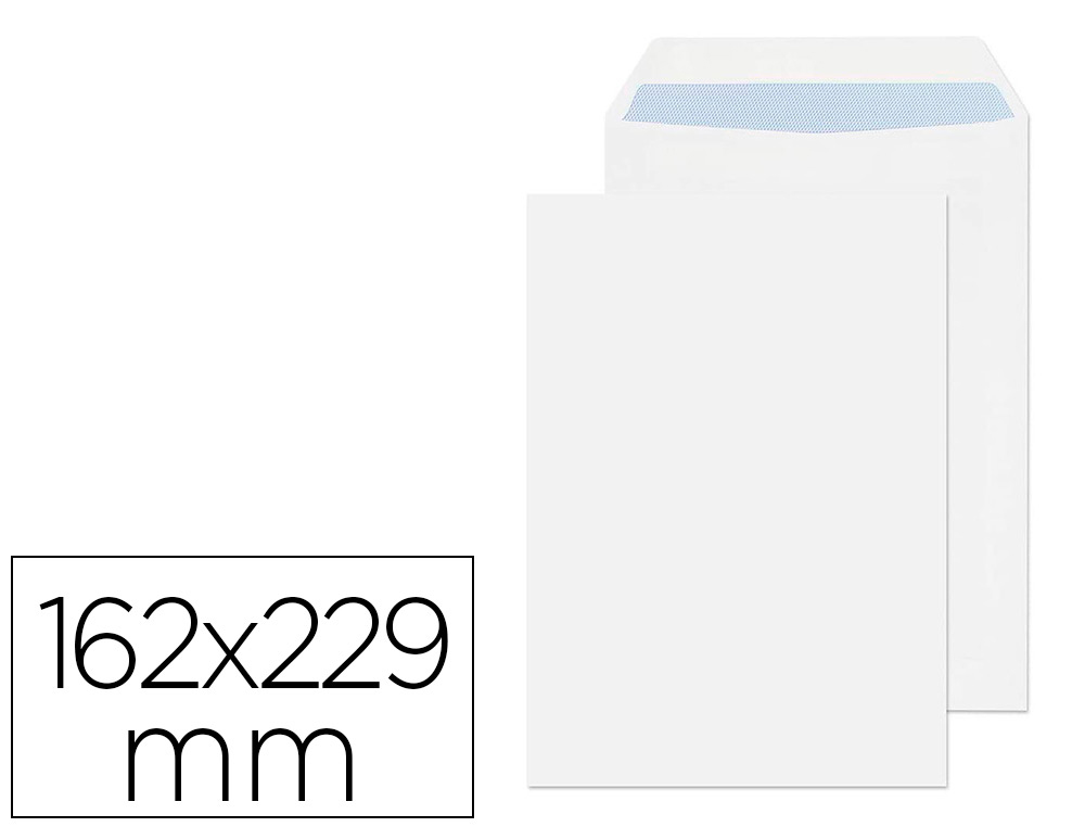 [33309] Sobre liderpapel bolsa n.16 blanco c5 162x229 mm tira de silicona caja de 250 unidades