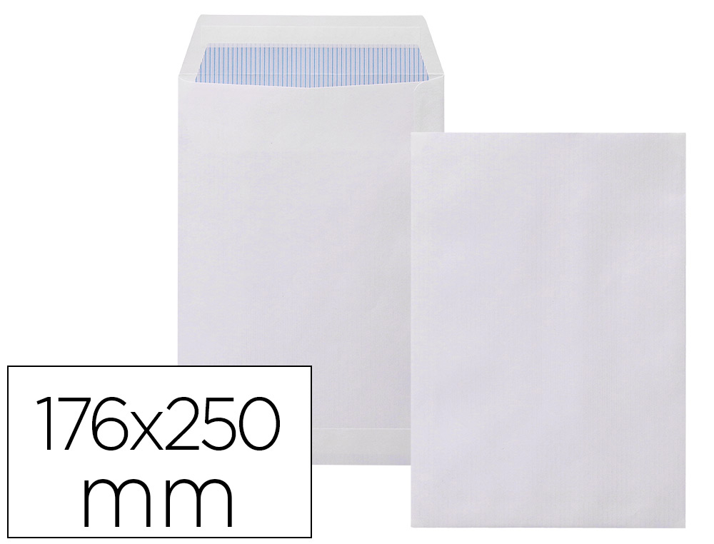 [33308] Sobre liderpapel bolsa n.15 blanco b5 176x250 mm tira de silicona caja de 500 unidades