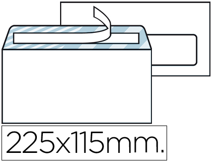 [31917] Sobre liderpapel n.4 blanco americano ventana derecha 115x225mm tira silicona open system caja de 500 unidades