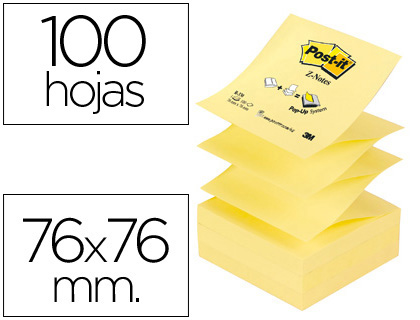 [29380] Bloc de notas adhesivas quita y pon post-it 76x76 mm z-notes