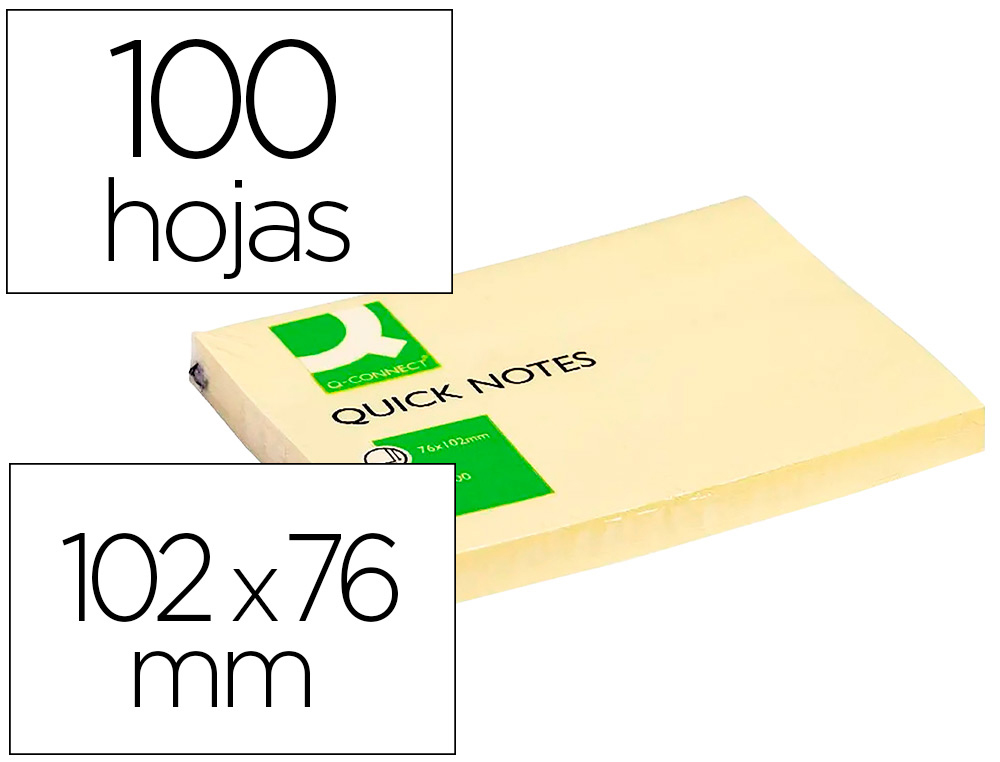 [25943] Bloc de notas adhesivas quita y pon q-connect 76x102 mm con 100 hojas