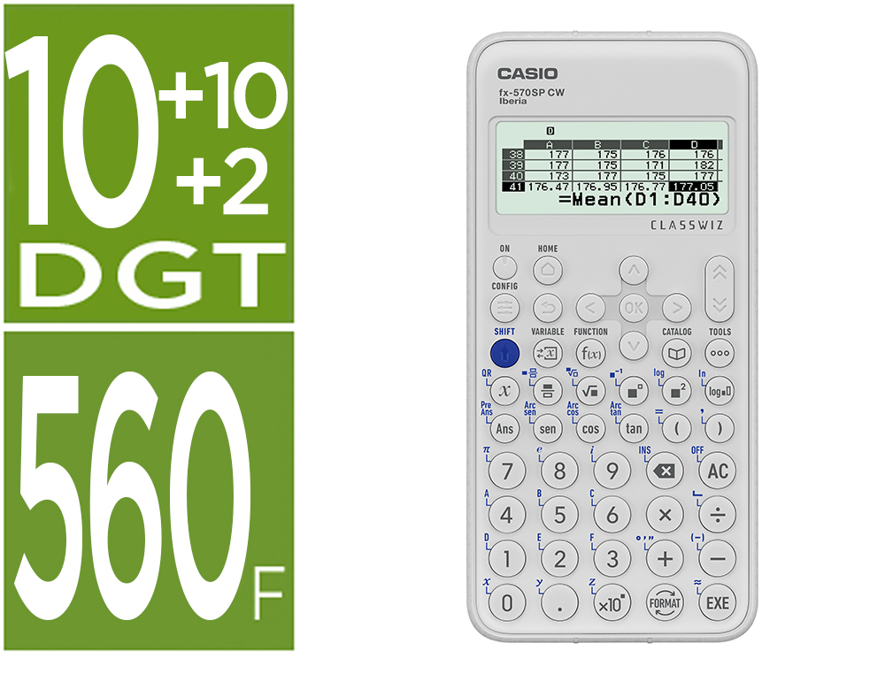 [155200] Calculadora casio fx-570sp classwiz iberia cientifica 560funciones 9 memorias 10+2 digitos 5 idiomas con tapa