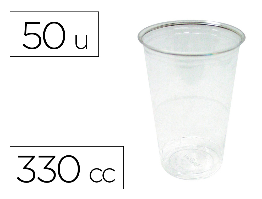 [169239] Vaso de plastico transparente 330 cc paquete de 50 unidades