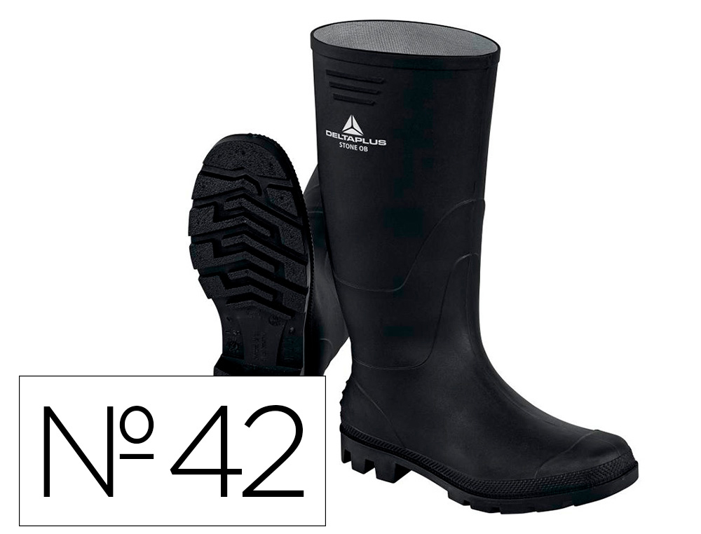 [166714] Botas deltaplus de seguridad stone pvc negro suela de tacos talla 42