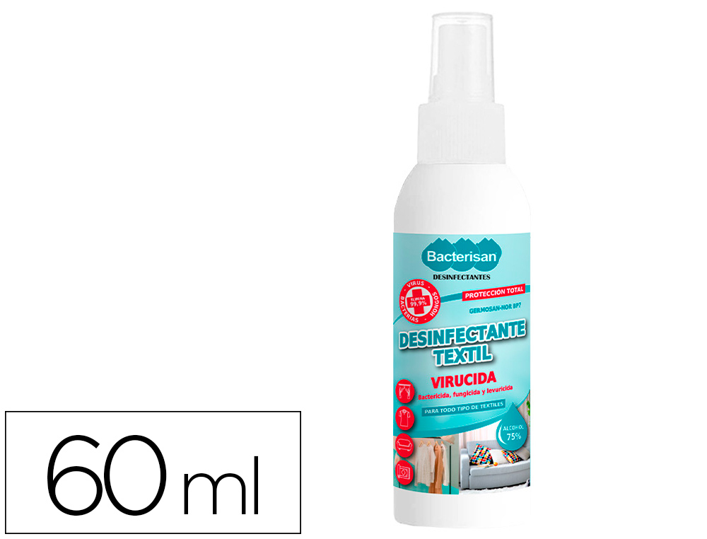 [162564] Desinfectante bacterisan germosan-nor bp7 virucida para textil expositor de 24 botes pulverizador de 60 ml