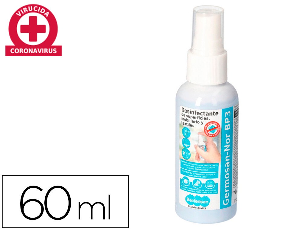 [160150] Limpiador higienizante desinfectante germosan bp3 para superficies y mobiliario bote pulverizador 60 ml