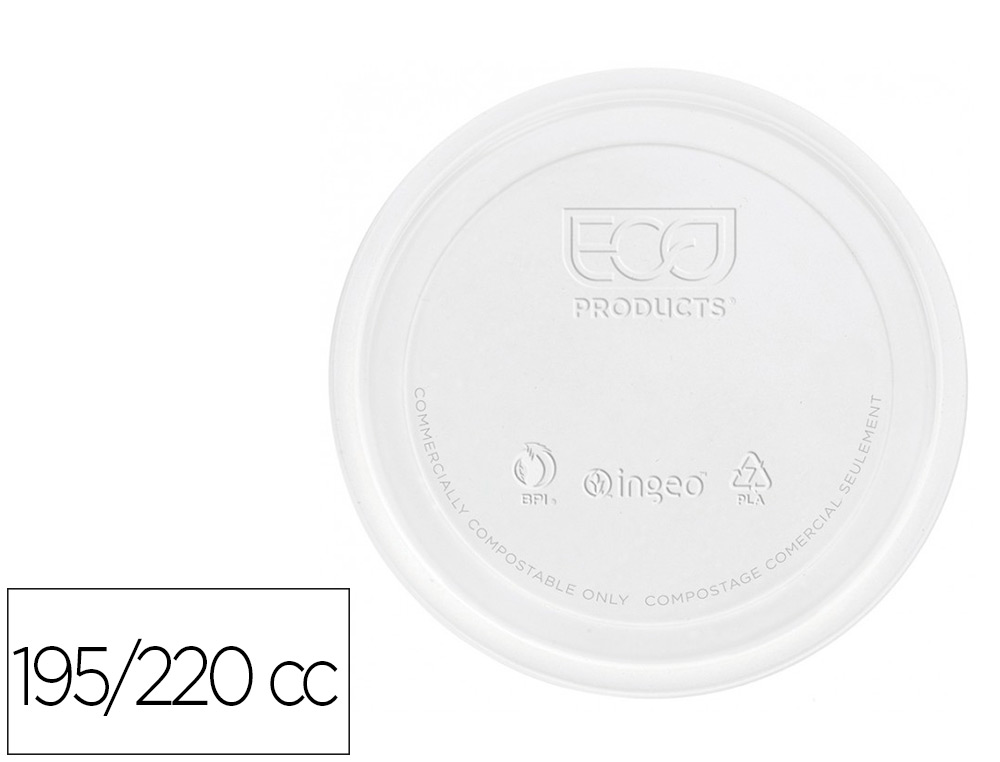 [160082] Tapa de plastico biodegradable para vaso de 195/220 cc paquete de 100 unidades