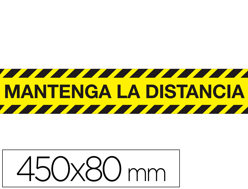 [159507] Cinta adhesiva de señalizacion mantenga la distancia de seguridad pvc 165 mc 450x80 mm