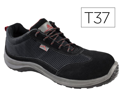 [155655] Zapatos de seguridad deltaplus asti piel de serraje afelpado suela de composite negro talla 37