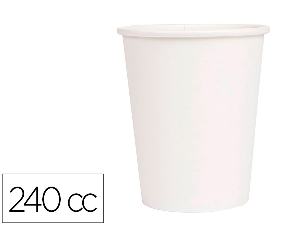 [153869] Vaso termico carton blanco 240 cc paquete de 50 unidades