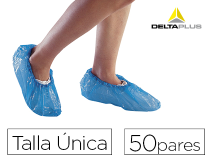 [153685] Cubre calzado delta plus polietileno azul talla unica caja de 50 pares