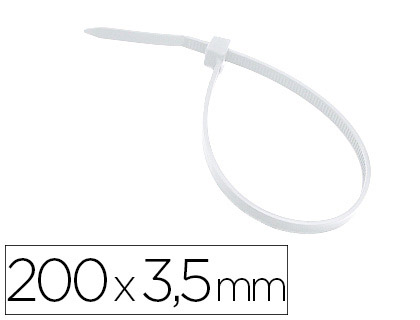 [150116] Brida 3m para interior blanca 200x3,5 mm bolsa de 100 unidades