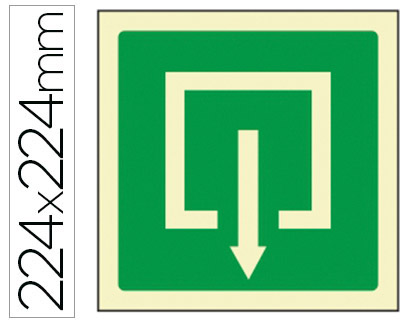 [76040] Pictograma syssa señal de salida en pvc fotoluminiscente 224x224 mm