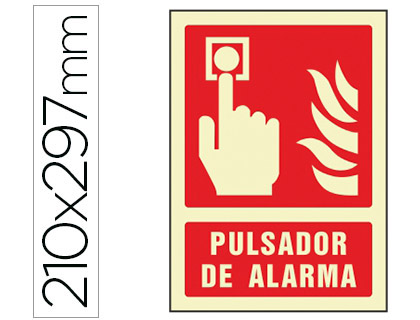 [76039] Pictograma syssa señal de pulsador de alarma en pvc fotoluminiscente 210x297 mm