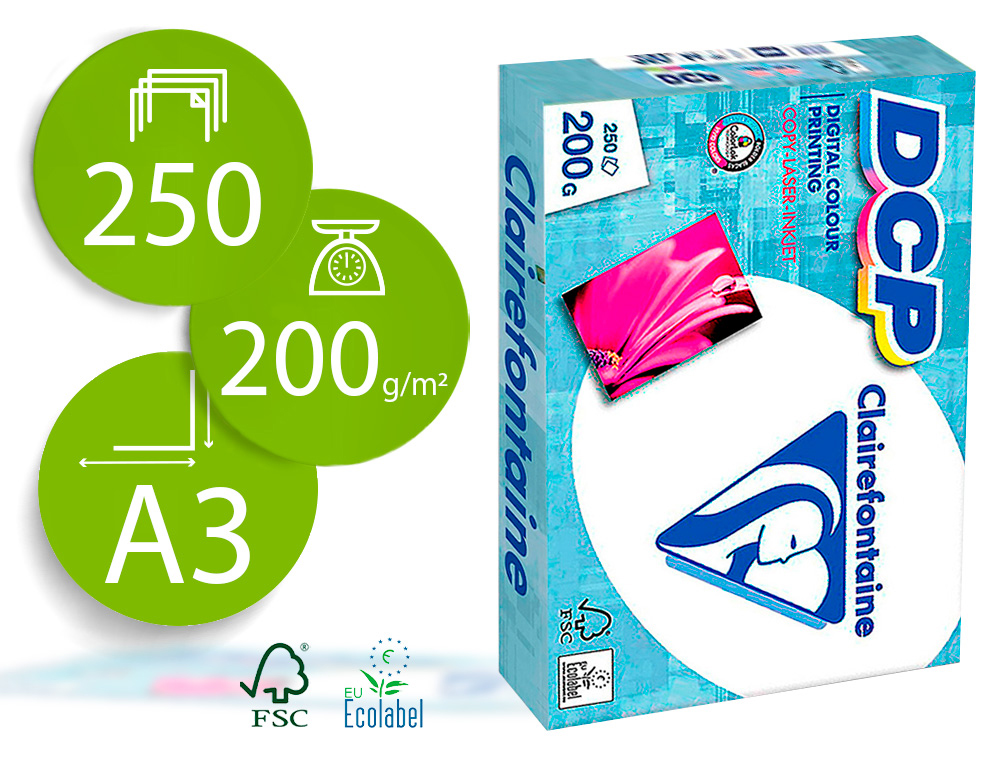 [152294] Papel fotocopiadora clairefontaine din a3 200 gr paquete de 250 hojas