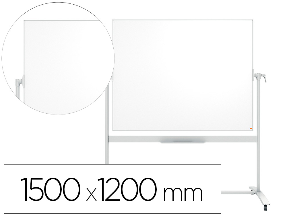 [168030] Pizarra blanco nobo classic nano clean doble cara movil acero magnetico 1500x1200 mm