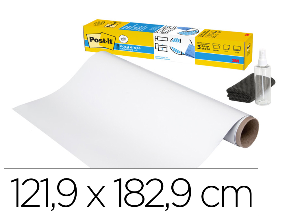 [166191] Pizarra blanca post-it super sticky flex adhesiva removible rollo 121,9x182,9 cm