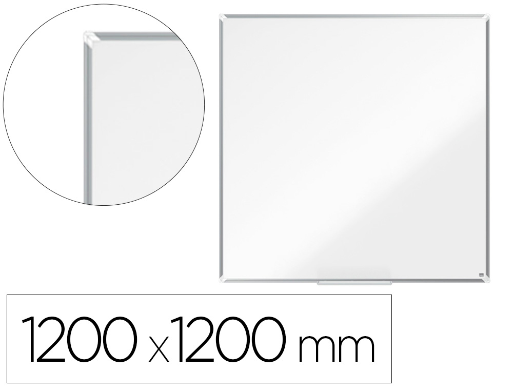 [163230] Pizarra blanca nobo premium plus acero lacado magnetica 1200x1200 mm