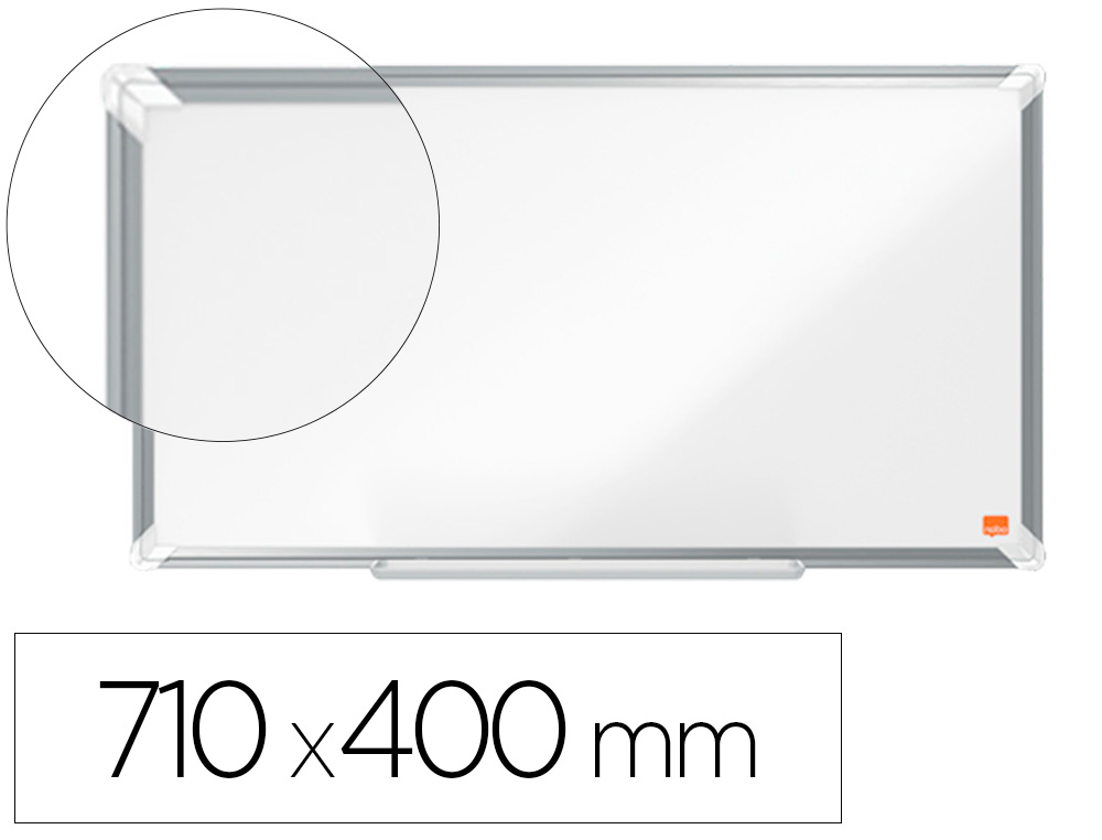 [163222] Pizarra blanca nobo premium plus acero lacado formato panoramico 32/' magnetica 710x400 mm