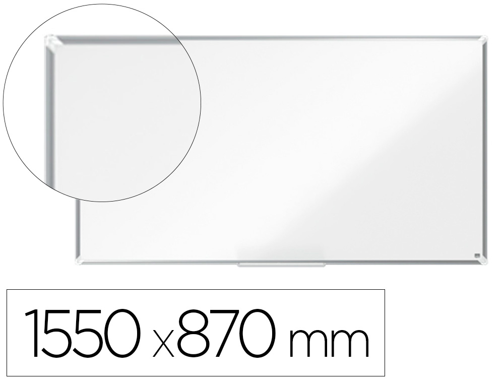 [163209] Pizarra blanca nobo premium plus acero vitrificado formato panoramico 70/' magnetica 1550x870 mm