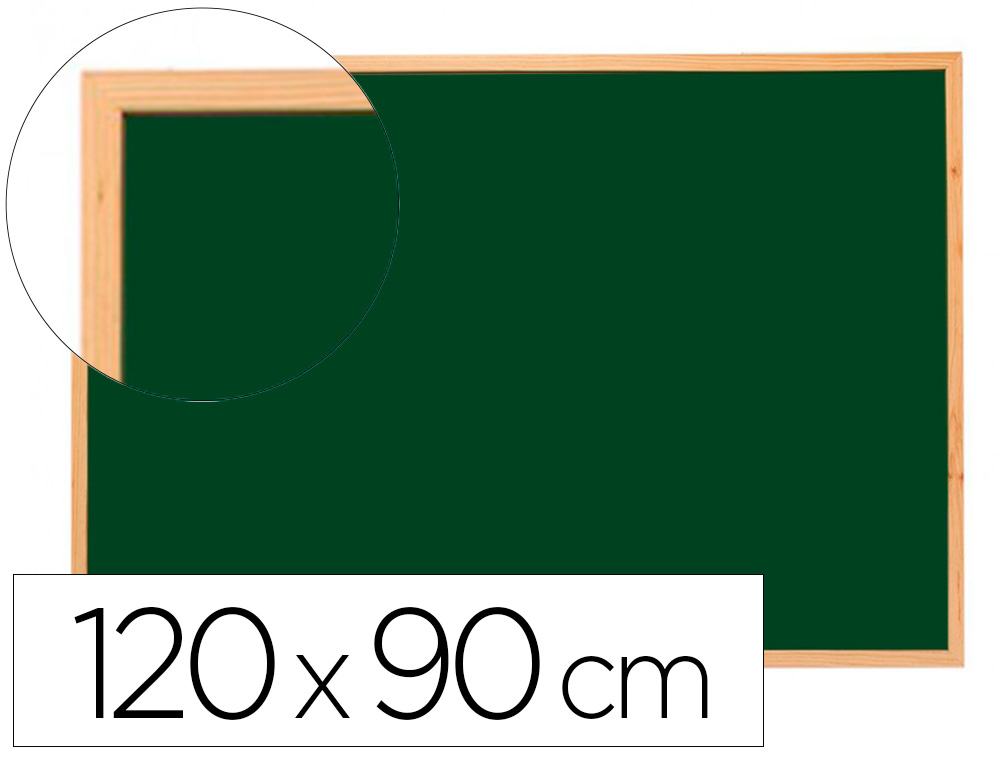 [27525] Pizarra verde q-connect marco de madera 120x90 cm sin repisa