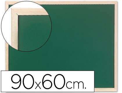 [27524] Pizarra verde q-connect marco de madera 90x60 cm sin repisa