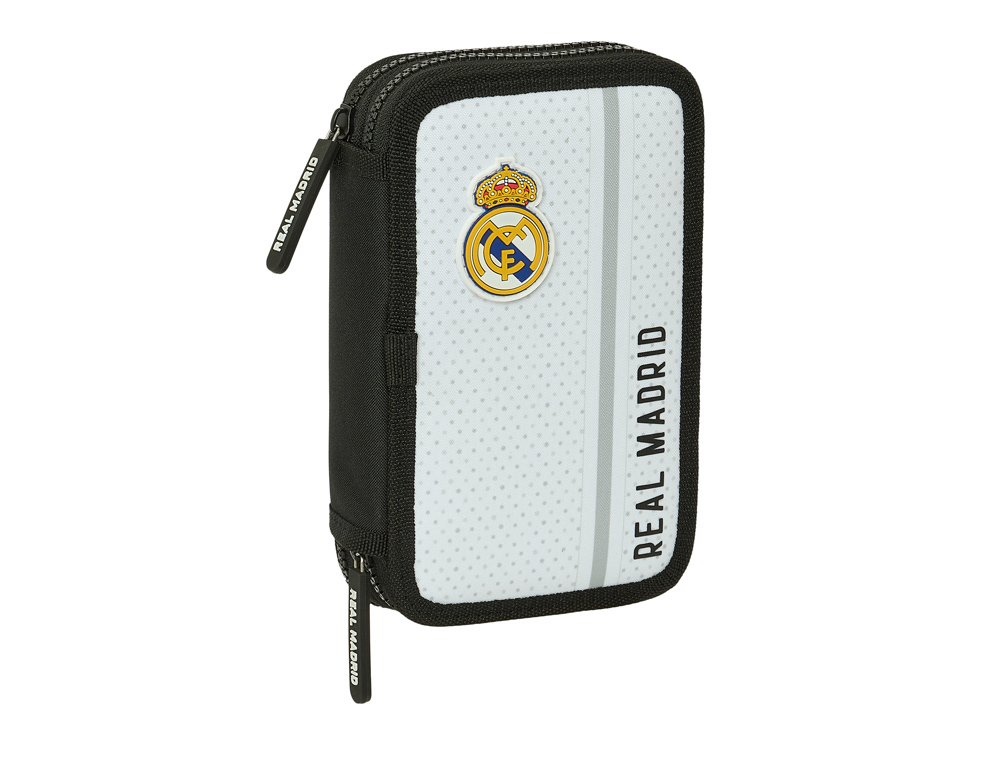 [238589] Plumier escolar safta doble pequeño 28 piezas real madrid 1 equipacion 24/25 195x125x40 mm