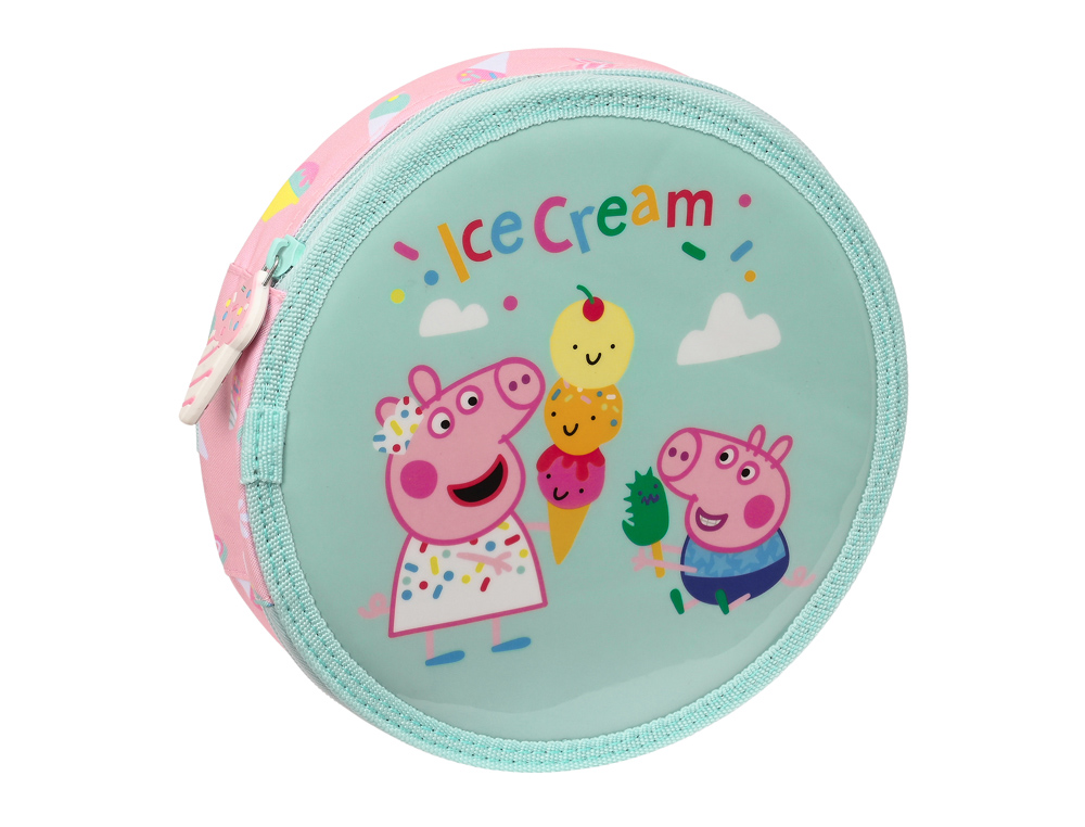 [237416] Plumier escolar safta redondo 18 piezas peppa pig ice cream 210x35 mm